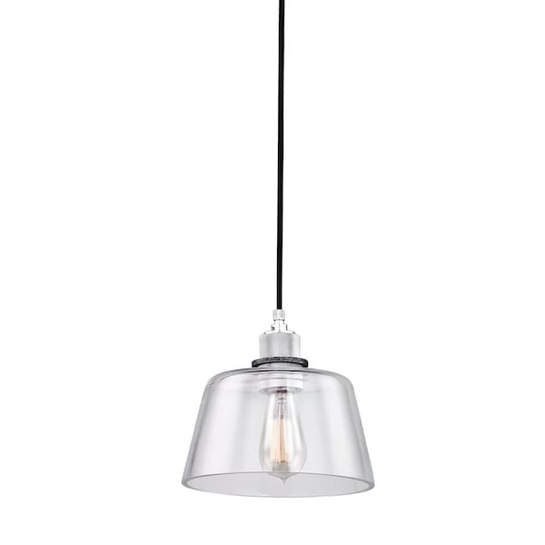 Troy Lighting Audiophile 1 Light Pendant 9.5 In. Old Silver Polished Aluminum F6152-OS/PA - main