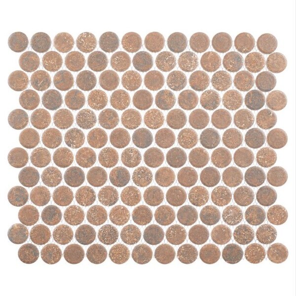 Andova Tiles SAMPLE-Estavo Grey 3/4-in. Penny Round Stone Inspired Matte Porcelain Floor & Wall Mosaic Tile SAM-ANDESTA1254 - main