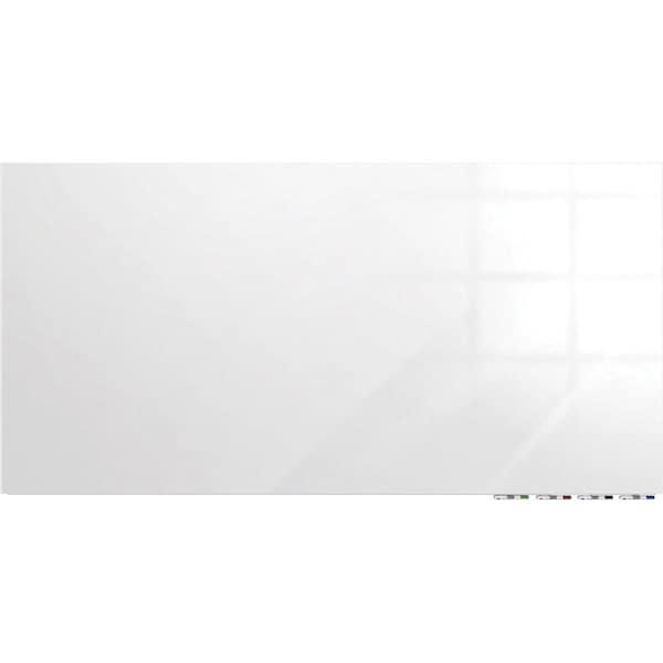 Ghent Dry Erase Board, Glass, 48 in, 96 in, No Frame Frame, White, Gloss ARIASM48WH - main
