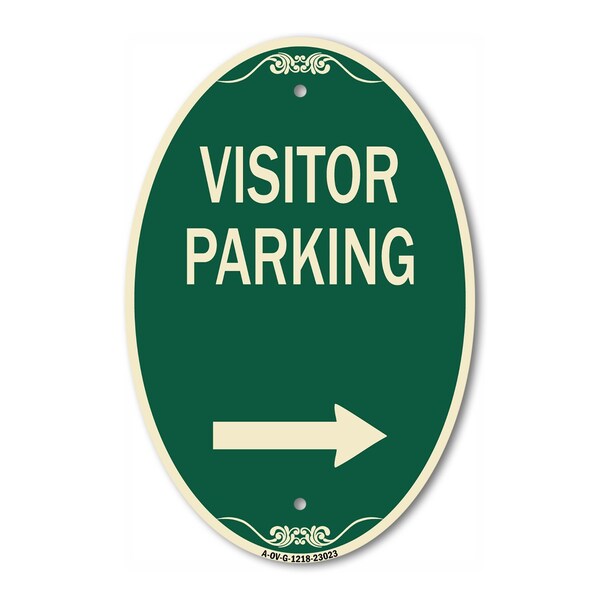 Signmission Reserved Parking Sign Visitor Parking Arrow , 12 In X 18 In Architectural, Heavy Gauge Aluminum A-OV-G-1218-23023 - main