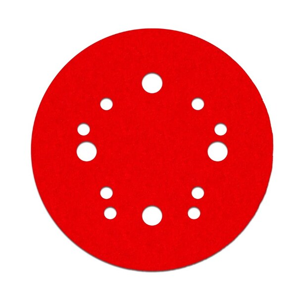 Diablo Sanding Disc, 5 in Dia, 320 Grit, Super Fine, Ceramic Abrasive, 12-Hole Red, 15PK DCD050320H15G - main