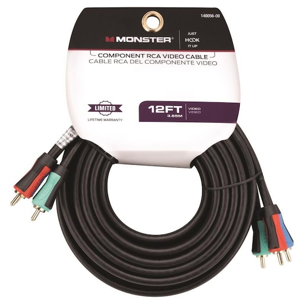 Monster Cable Just Hook It Up 12 ft. L Component Video Cable RCA 140056-00 - main