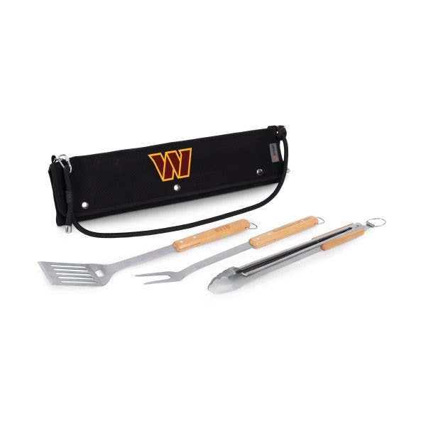 Picnic Time Family Of Brands NFL Washington Commanders BBQ Roll Up 3 Piece Set, (Black) 746-03-179-374-2 - main