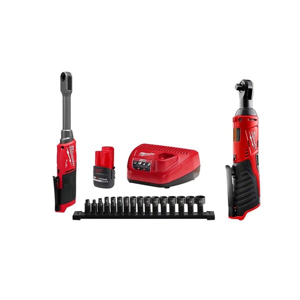 Milwaukee Tool M12 FUEL Box Ratchet Kit + M12 Ratchet 3050-21, 2457-20 - main