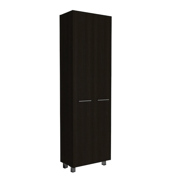Homeroots 28" Black Wall mounted Accent Cabinet With Twelve Shelves And Six Drawers 546376 - main