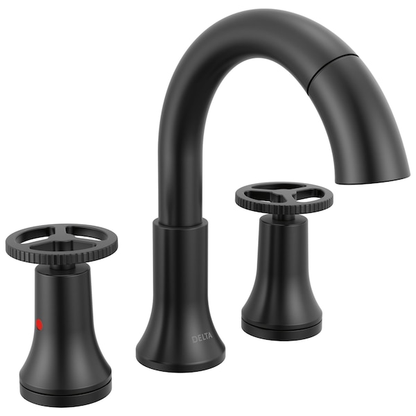 Delta Trinsic Two Handle Widespread Pull Down Bathroom Faucet In Matte Black 3558-BLPD-DST - main