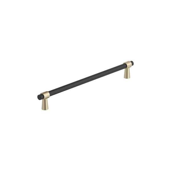 Amerock Mergence 8-13/16 inch 224mm Center-to-Center Matte Black/Golden Champagne Cabinet Pull BP36861FBBBZ - main