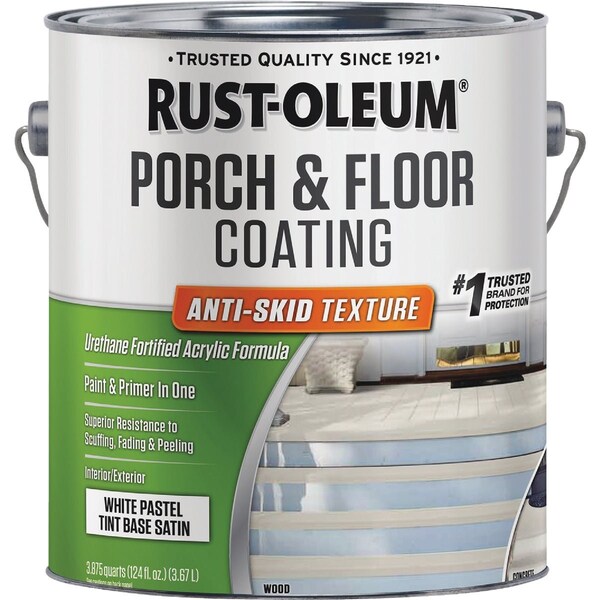 Rust-Oleum 1 Gal. Low VOC Wht Pastel Tint Base Satin Anti-Skid Porch & Floor Coating 262366 - main