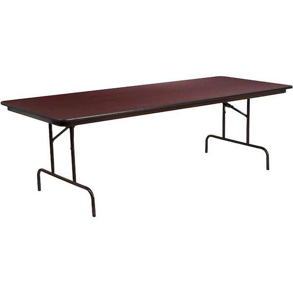 Flash Furniture Rectangle Folding Table, Laminate Top, Wood Grain YT-3696-MEL-WAL-GG - main
