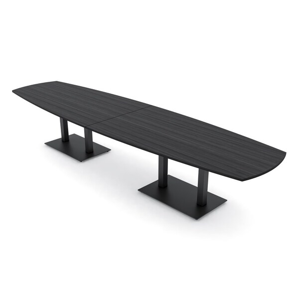 Skutchi Designs Arc Boat Conference Table, 45 in W, 168 in L, Grey HAR-ABOT-48x168-DOU.BK-WA7949 - main
