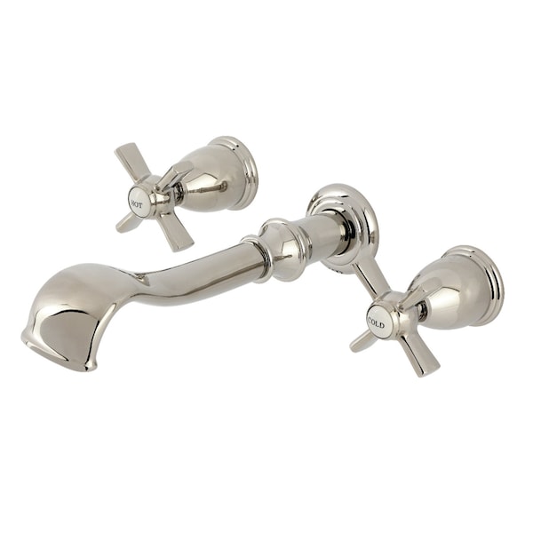 Kingston Brass Two-Handle Wall Mount Tub Faucet, Polished Nickel KS5026ZX - main