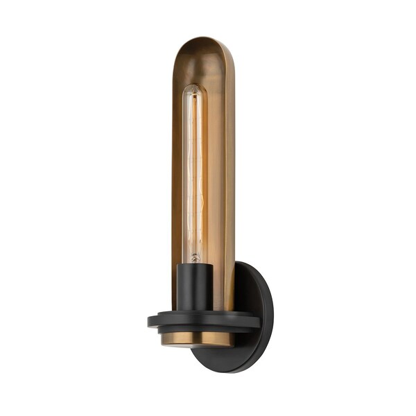 Troy Lighting Tuscon 1 Light Wall Sconce 5 In. Patina Brass B8616-PBR/SBK - main