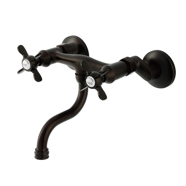 Kingston Brass Double-Handle Wall Mount Bathroom Faucet, Oil Rubbed Bronze KS2115BEX - main