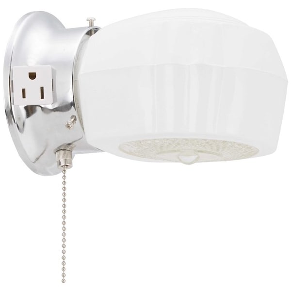 Boston Harbor Bracket Wall Light Fixture, 60 W, 1-Lamp, A19 or CFL Lamp, Steel Fixture, Chrome Fixture W39CH01LS-34473L - main