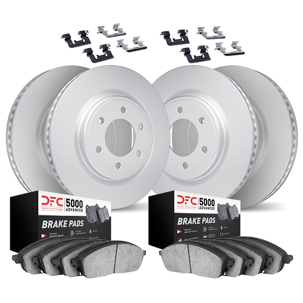 Dynamic Friction Co DFC GEOMET Rotors with 5000 Advanced Brake Pads includes Hardware 9514-54133 - main
