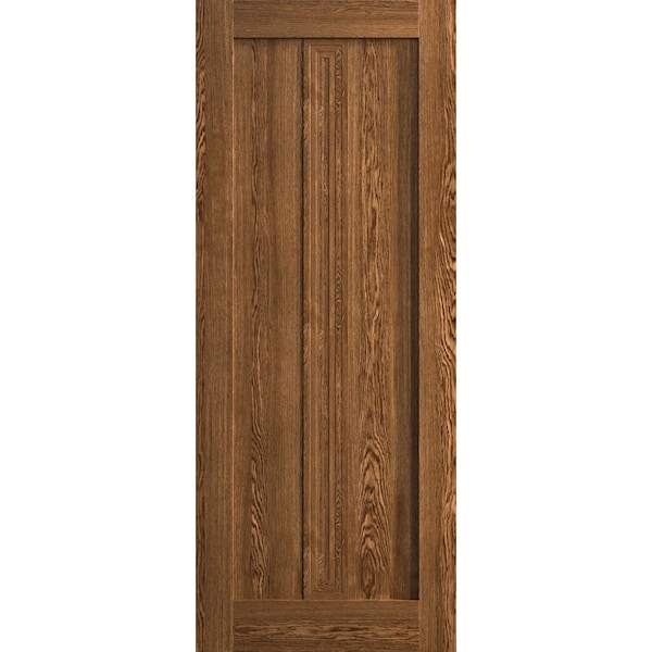 Sartodoors Slab Door Panel 36 x 84 inches, Ego 5006 Cognac Oak Veneer, Wood Veneer Doors, Pocket Closet Slid EGO5006S-DKO-3684 - main