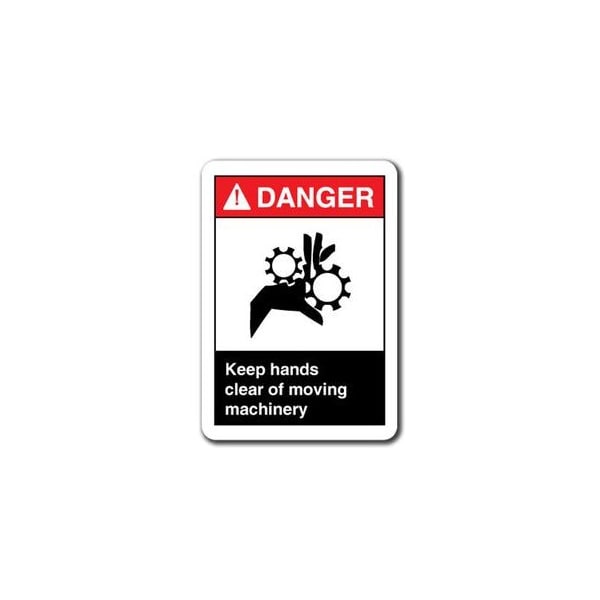 Signmission Danger-Keep Hands Clear Of Moving Machinery 7inx10inSafety ansi osha, ANSI-710DS Keep Hands Clear Of ANSI-710DS Keep Hands Clear Of - main