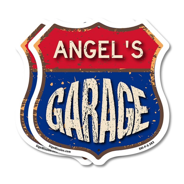 Signmission Angel's Garage, 6 inch X 6 inch, Plastic Sign, 2PK SHI-P-2PACK-6-383-ANGEL - main