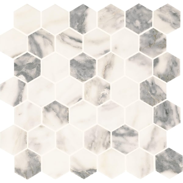 Daltile Eclessia Marble Natural Stone 2-in Hexagon Mosaic Honed, 9.70 SQFT Per Carton, 10PK M3472HEXMSHN - main