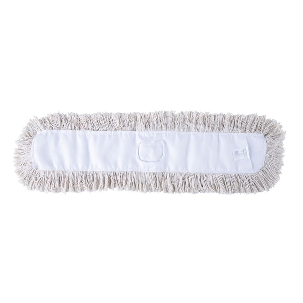 Rubbermaid Commercial 36 in L Dust Mop, Tabs/Pockets Connection, Cut-End, White, Cotton FGK15500WH00 - main