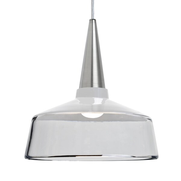 Besa Lighting Besa Baron 10 Pendant, White/Clear, Satin Nickel Finish, 1x 60W MAX E26 Base 1JT-BARON10WH-SN - main