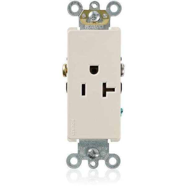 Leviton Plugs&Rcptcls, 20A, 125VAC, Almnd, Nylon 16341-T - main