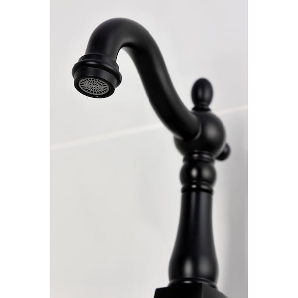 Kingston Brass Two-Handle Wall Mount Bridge Kitchen Faucet, Matte Black KS2440AX - main