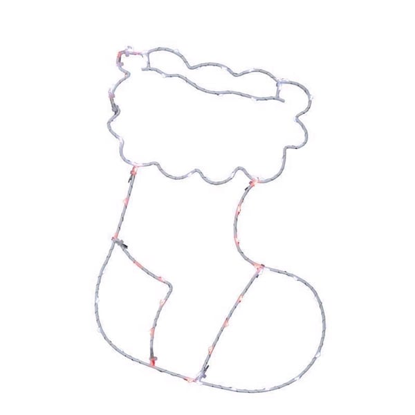 Celebrations LED Red/White Stocking Silhouette 15 in. Hanging Decor 15STCKA - main