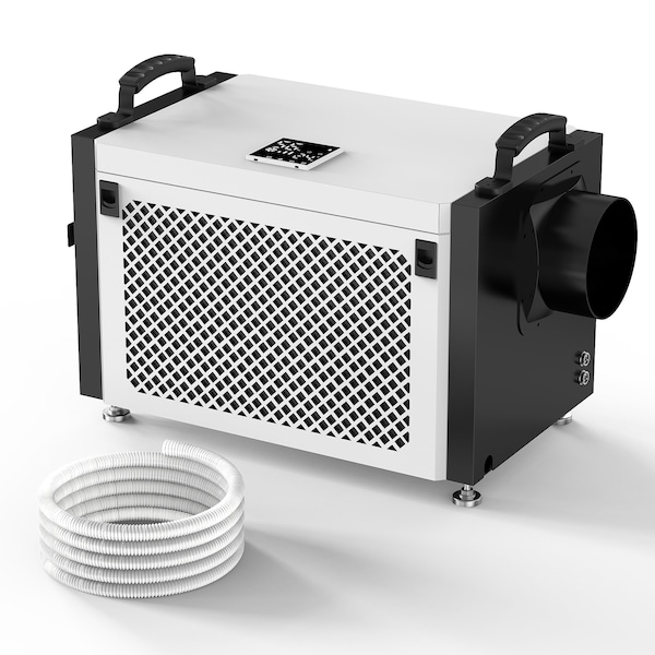 Edendirect 150 pt. 6,000 sq. ft. Bucketless Commercial Dehumidifier in White for Crawl Space, Basement ZR-AP60-2401 - main