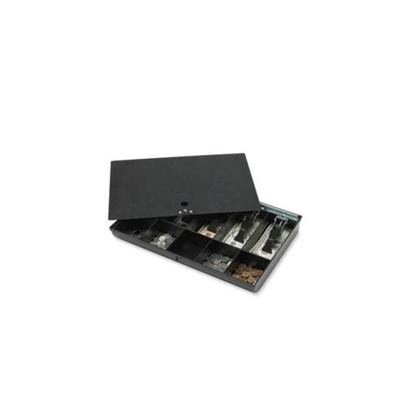 Sparco Money Tray, w/ Locking Cover, 16"x11"x2-1/4", Black SPR15505 - main