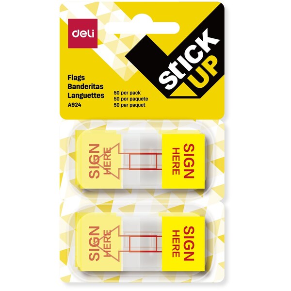 Deli Page Flags, Transparent Write-On Tabs, 2 Dispensers (50 Each), 2PK EA924 - main