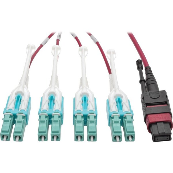 Eaton Tripp Lite Series 40G MTP/MPO to 4xLC Fan-Out OM4 Plenum-Rated Fiber Optic Cable, N845-03M-8L-MG - main