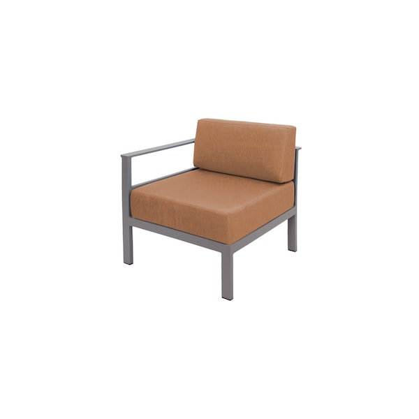 Bfm Seating Belmar Right Arm Sofa Section with Sunbrella cushions, Soft Gray Frame PH6101SG-R-14107 - main