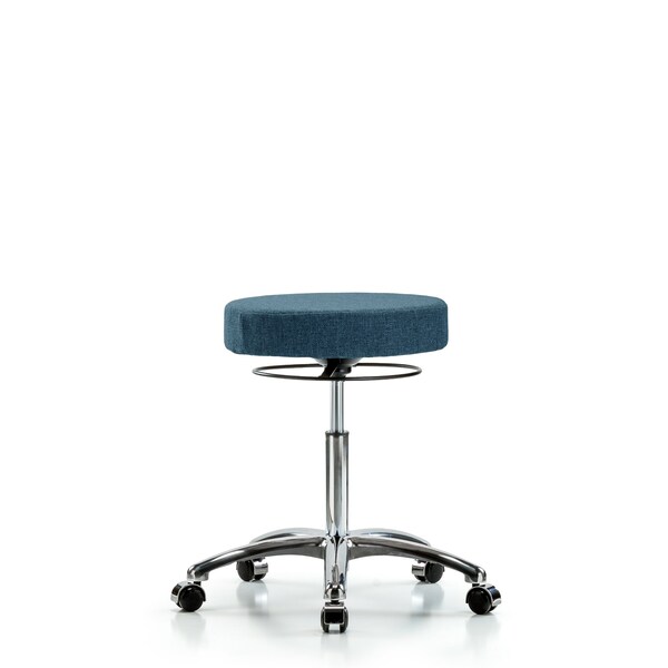 Blue Ridge Ergonomics Bench Stool, Med, Fabric, Chrome, Castrs, Blu BR-FMBSO-CR-NF-CC-F43 - main