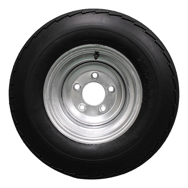 Antego Single 205/65-10 20.5x8.0-10 10 ply Load Range E Trailer Tire Wheel - 5 Lug Galvanized Rim A1060037057581020580010 - main