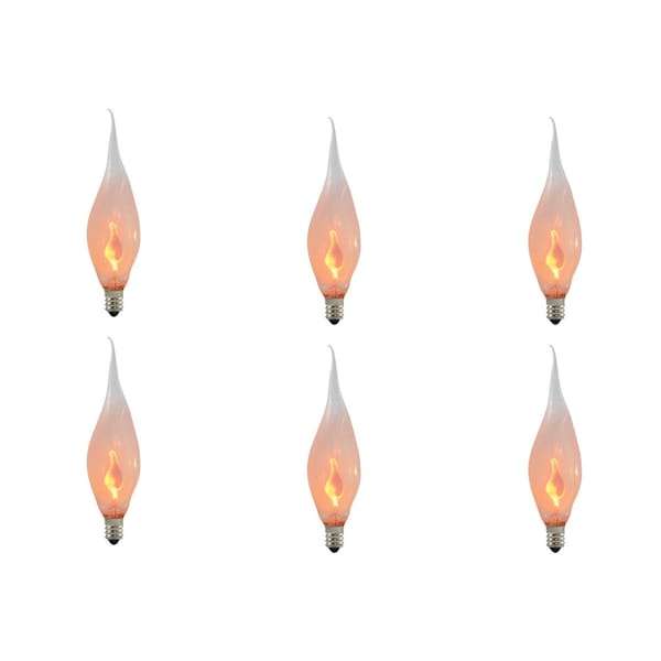 Bulbrite Incandescent CA5 Candelabra Screw Base E12 Light Bulb, 3W, Silicone Flame Shaped, 12PK 861258 - main