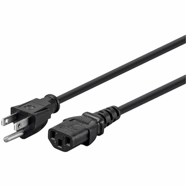 Monoprice Power Cord - NEMA 5-15P to IEC 60320 C13 18AWG 10A/1250W 125V 3-Prong 10ft Black, 6PK 39782 - main