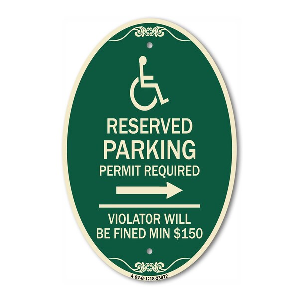 Signmission Modern Isa Symbol Connecticut Reserved Parki, 12 In X 18 In Architectural, Heavy Gauge Aluminum A-OV-G-1218-23872 - main