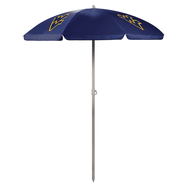 Picnic Time Family Of Brands NCAA West Virginia Mountaineers Outdoor Canopy Sunshade Beach Umbrella 5.5' 822-00-138-834-0 - main
