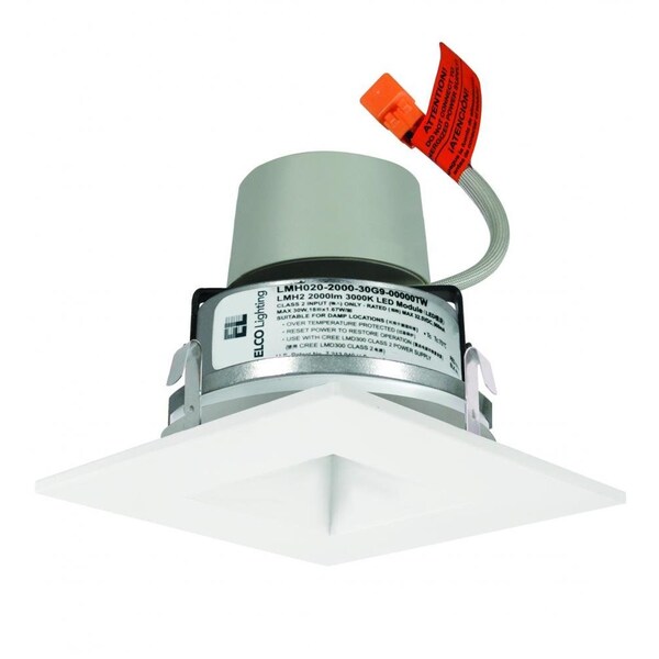 Elco Lighting 4in Square on Square Reflector, 850lm, 5000K, White E417R0850W - main
