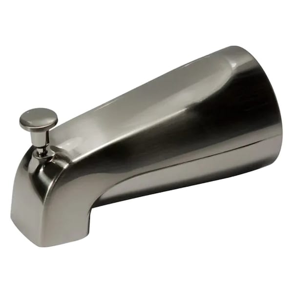 Plumb Pak Bathtub Spout, 2-3/4 in L, 3/4 in Connection, IPS, Brushed Nickel, For: 1/2 in or 3/4 in Pipe PP825-36N - main