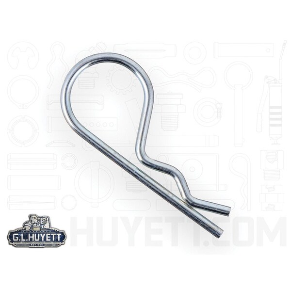 Huyett Bridge Pin, Zn Plt Spg Stl, .094 Wire Dia x 2 L x .630 In Eye Dia x Fits .25 to .5 Shft BP-228 - main