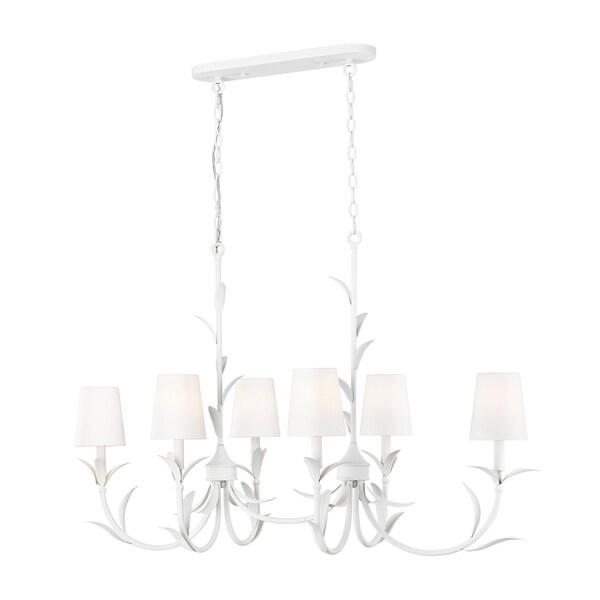 Z-Lite Aslin Textured White 6 Light Linear Chandelier 830-44L-TXWH - main