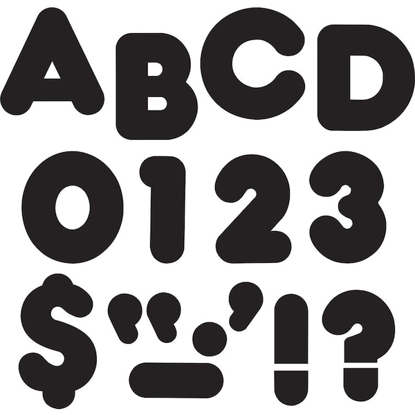 Trend Enterprises Trend 2 Casual Uppercase Ready Letters, Black, 1 Set T433 - main