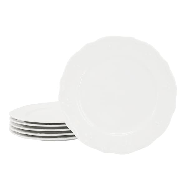 Elama Henryi 6 Piece 8.75 Inch Porcelain Salad Plate Set in White ELM-HENRYI-SALAD - main