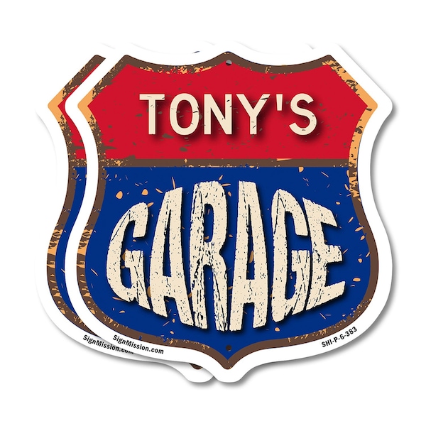 Signmission Tony's Garage, 6 inch X 6 inch, Plastic Sign, 2PK SHI-P-2PACK-6-383-TONY - main