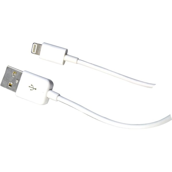 Cable Wholesale Apple Lightning to USB Cable, Authorized White iPhone, iPad, iPod USB Charge and Sync Cable, 10 ft 10U2-05110WH - main