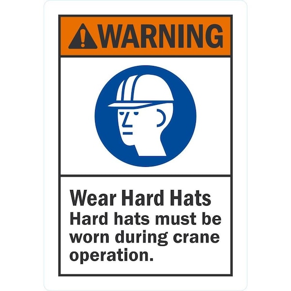 Lyle Wear Hard Hats During Operation, 3.5x5, Non-Reflective, White G-14592-ND_3.5x5 - main
