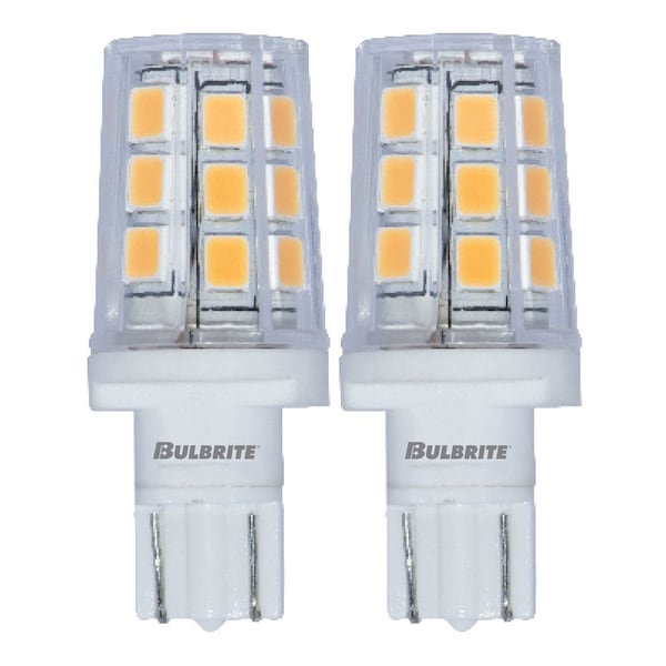 Bulbrite 15-Watt Equivalent T3 Non-Dimmable Wedge LED Light Bulb Warm White Light, 2PK 861529 - main