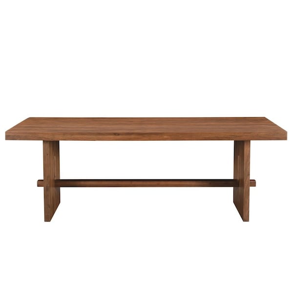 Homeroots 86" Brown Wood Trestle Base Dining Table 565242 - main